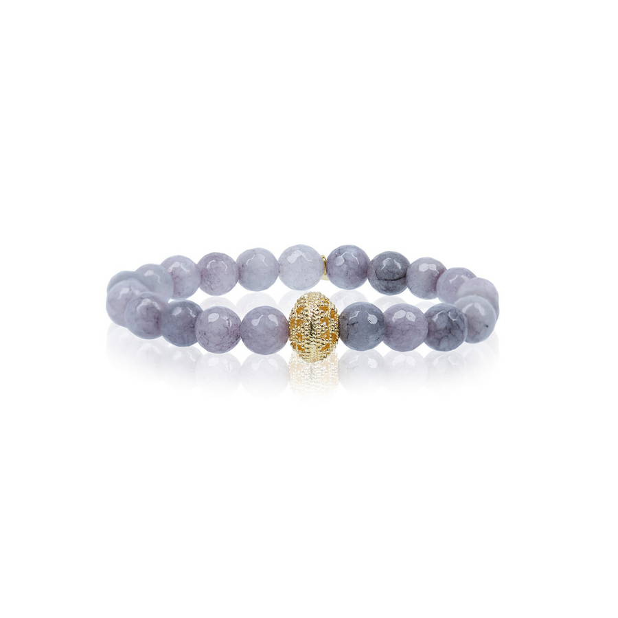 Gold Vermeil Bali Roundelle with Grey Agate