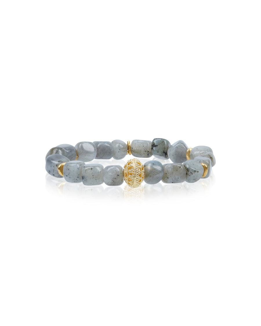 Free Form Labradorite and Gold Accents