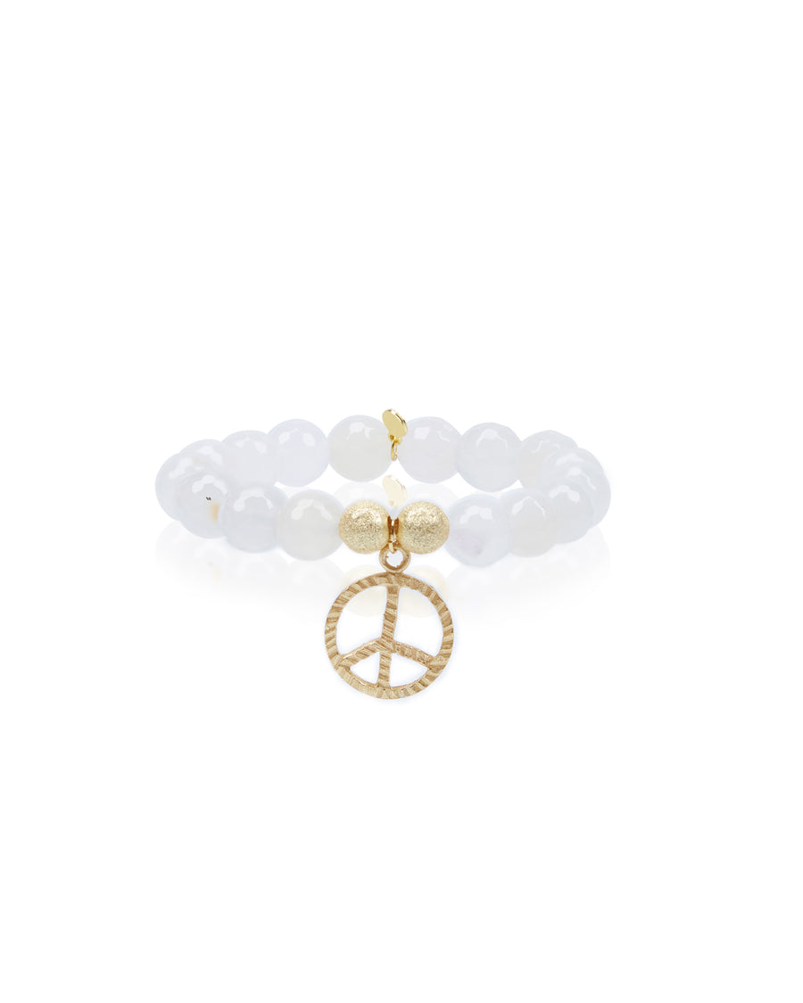 Peace Charm with Milky Agate