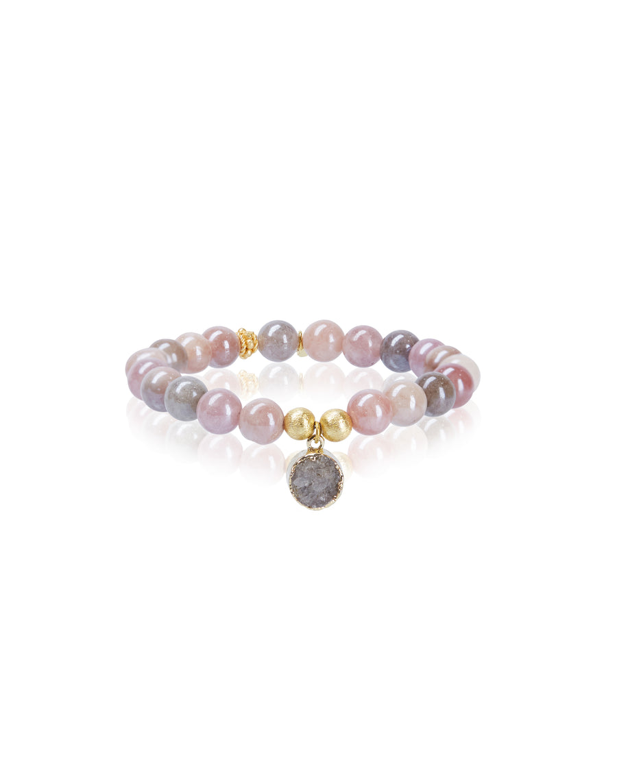 Natural Druzy Charm with Mystic Sunstone