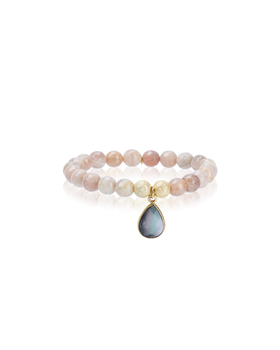 Labradorite Charm with Mystic Peach Moonstone