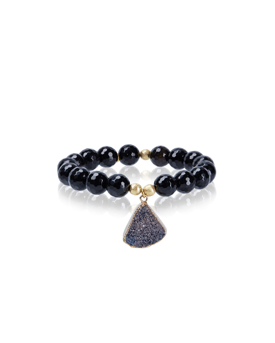 Free Form Druzy Charm with Black Onyx