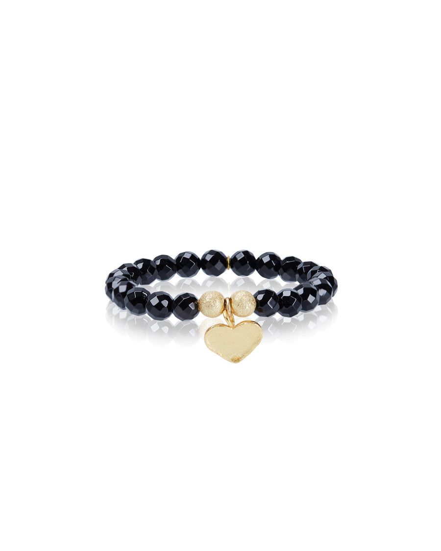 Heart Charm with Black Onyx