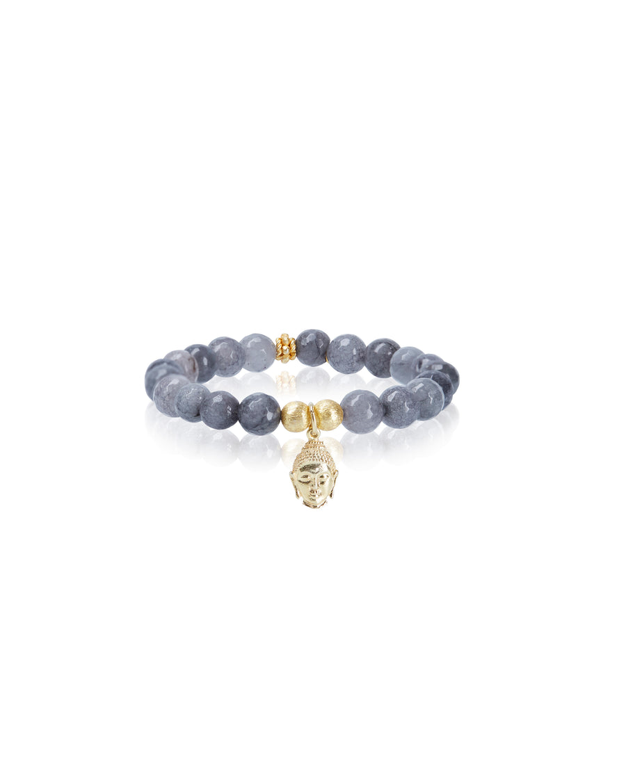 Buddha Charm with Grey Agate