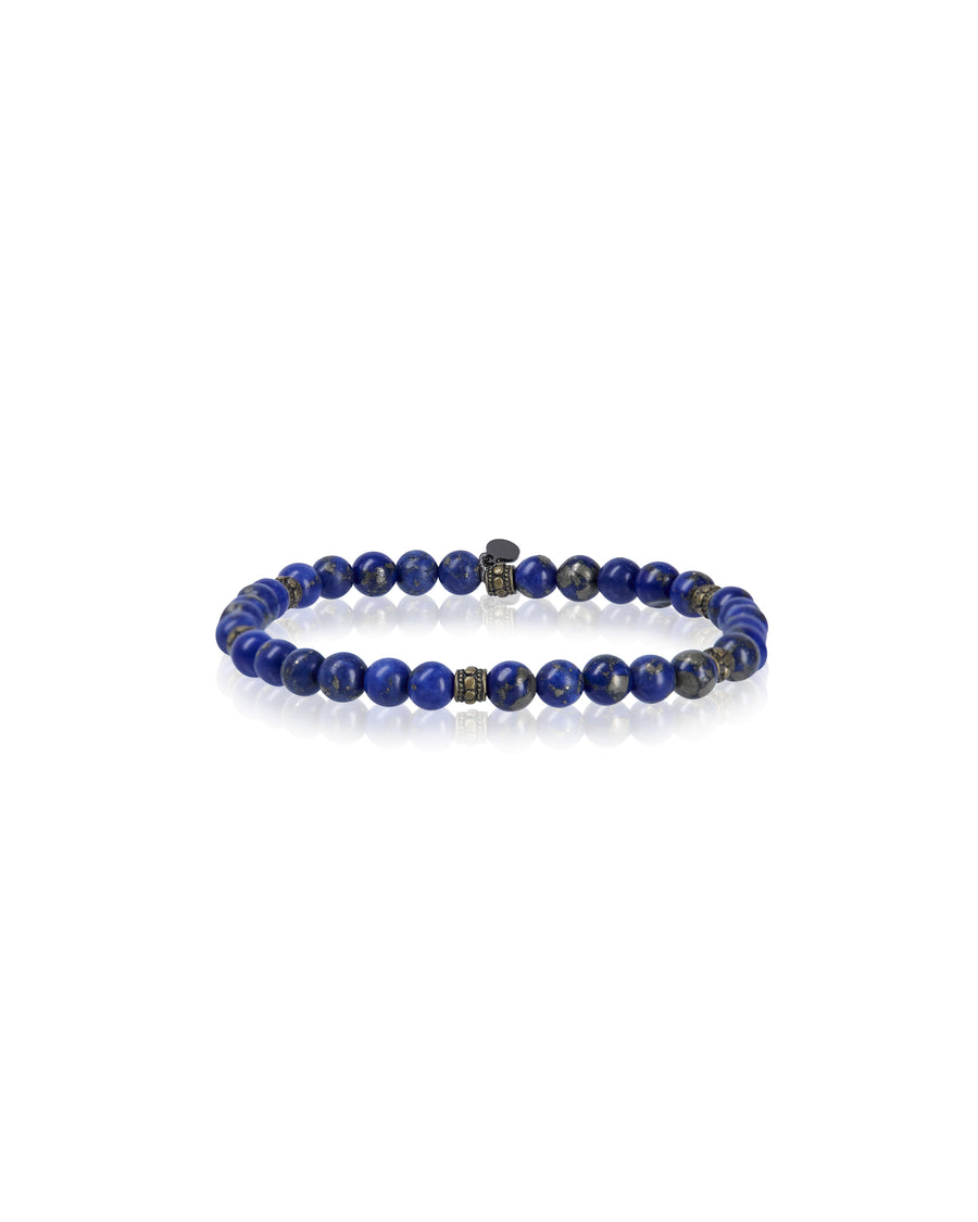 Lapis Bracelet with Brass Detail