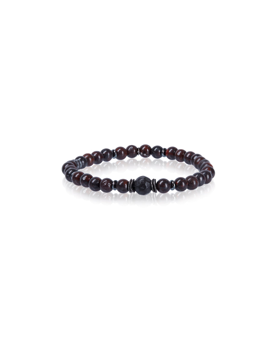 Natural Garnet & Hematite Bracelet