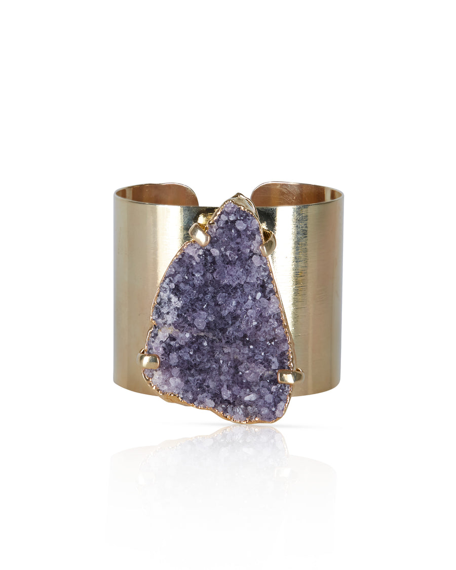 Large Free Form Druzy Gold Cuff