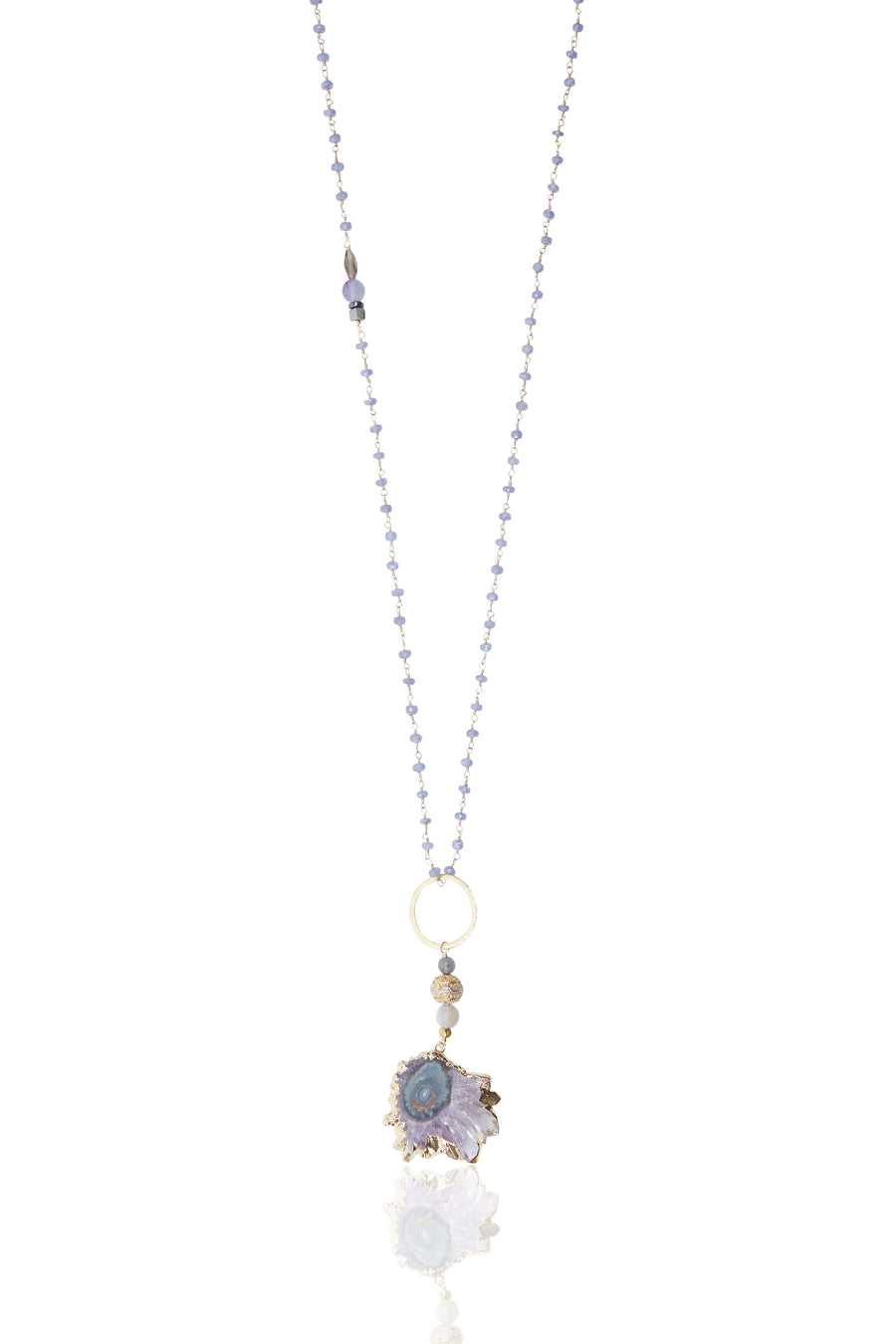 Amethyst Slice with Amethyst Chain