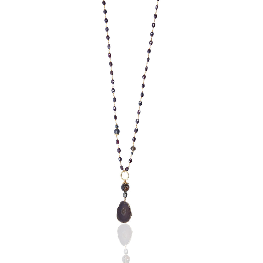 Black Agate with Mystic Garnet