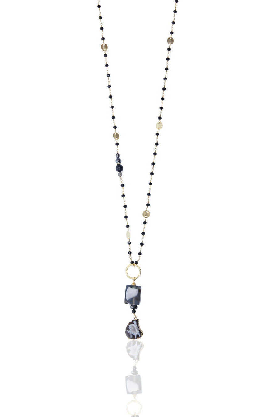 Agate & Obsidian with Onyx & Coin Chain