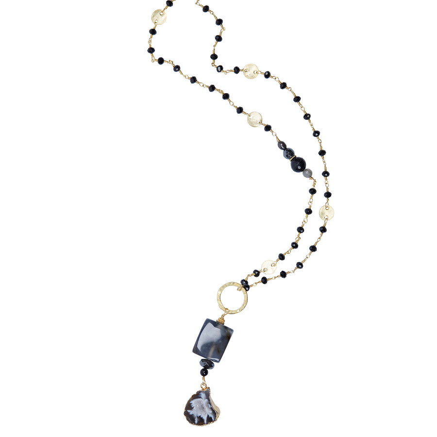 Agate & Obsidian with Onyx & Coin Chain