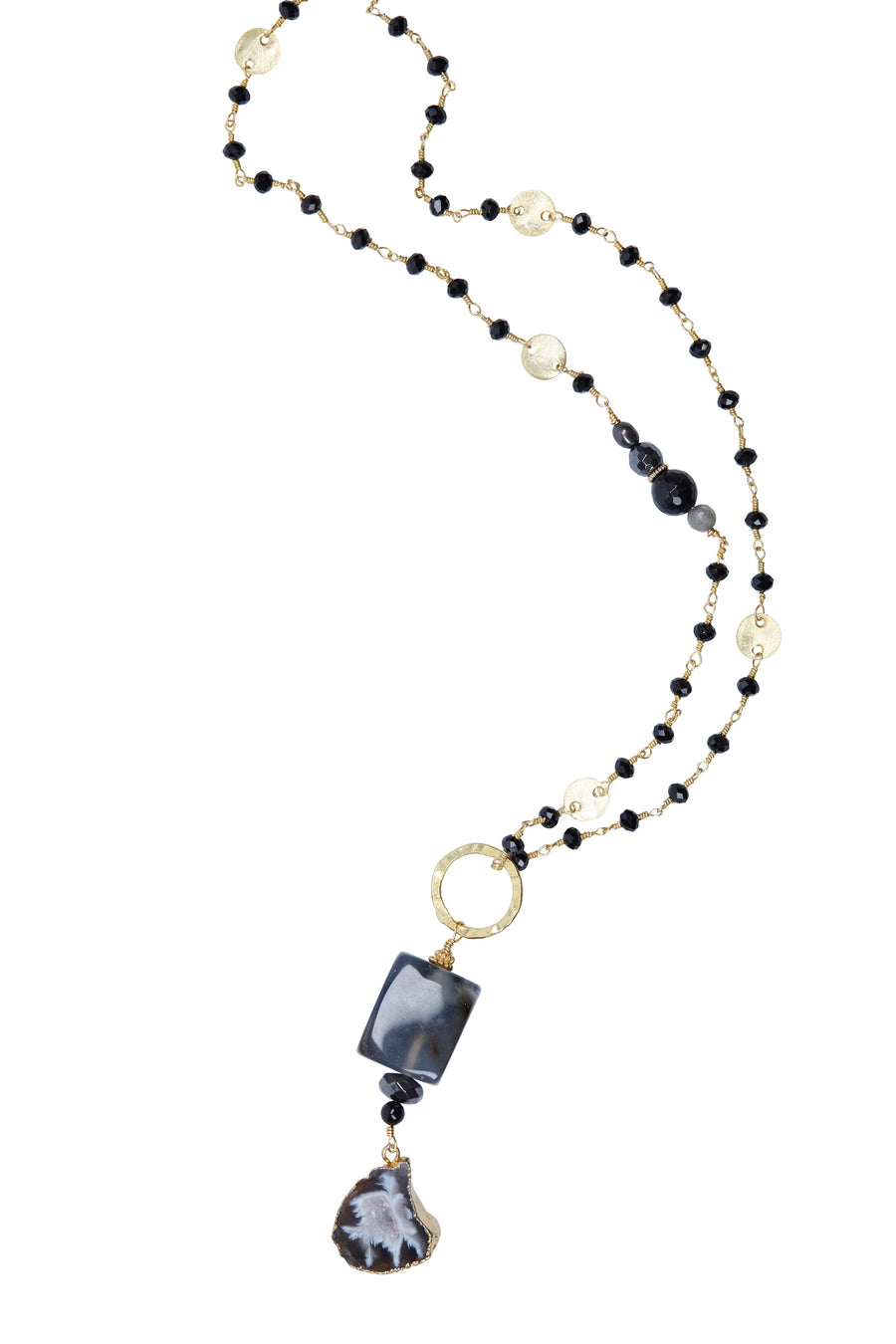 Agate & Obsidian with Onyx & Coin Chain