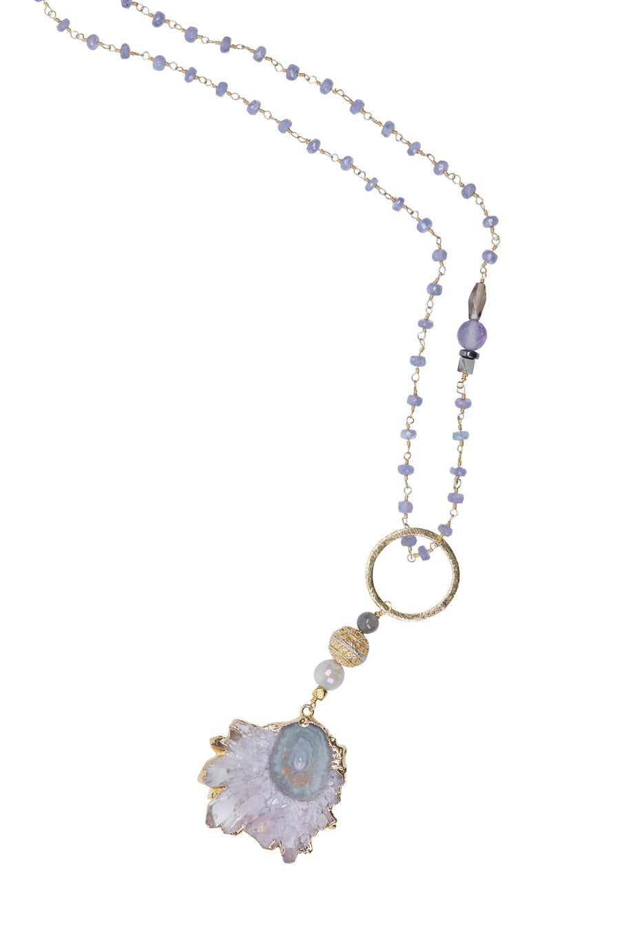 Amethyst Slice with Amethyst Chain