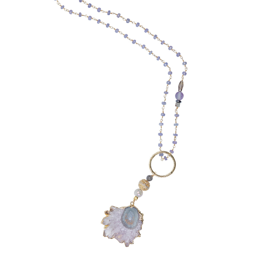Amethyst Slice with Amethyst Chain